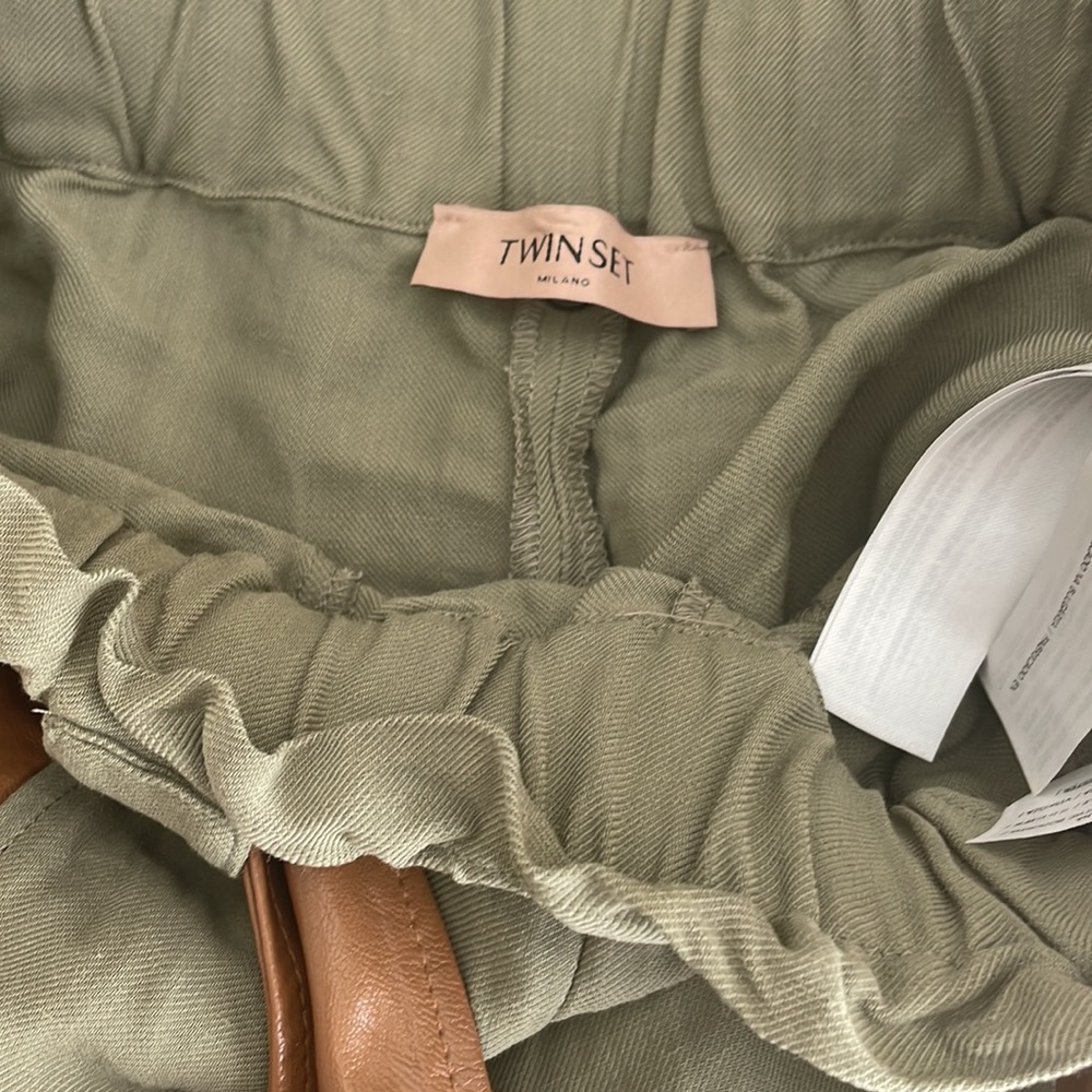 Twinset Canvas and faux leather shorts - Picture 7 of 7